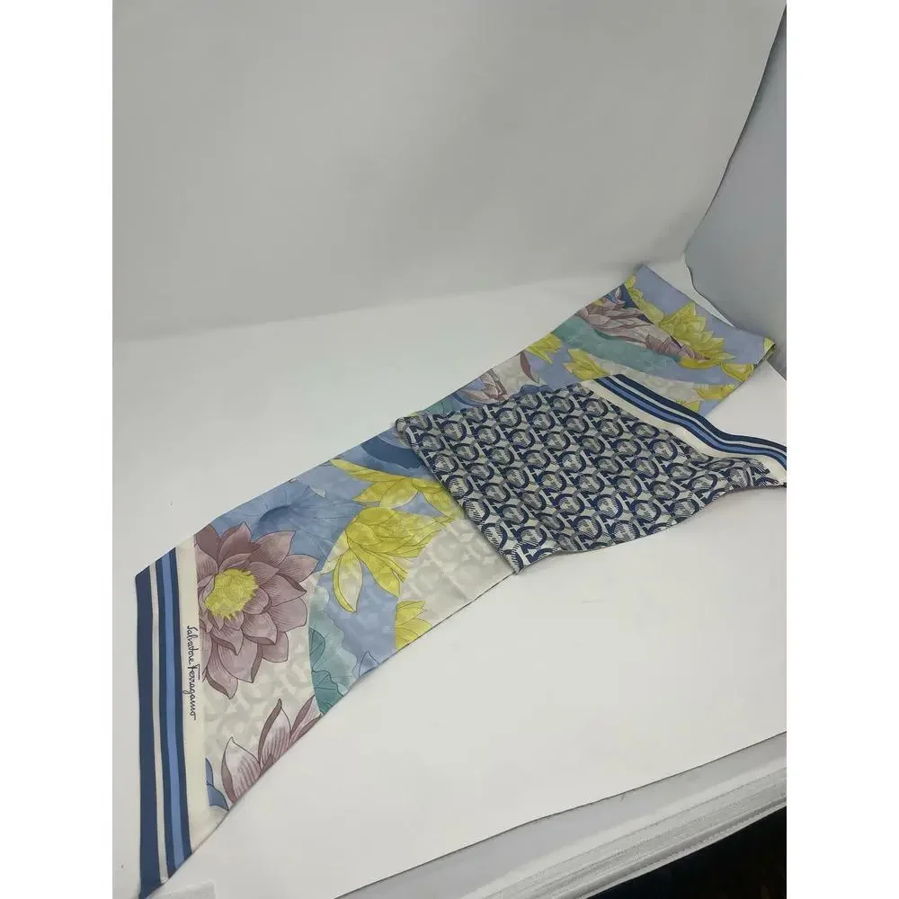 Ferragamo Silk Multicolor Poppies Scarf One Size